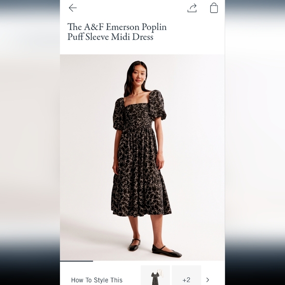 Abercrombie & Fitch Dresses & Skirts - Abercrombie & Fitch Emerson Poplin Puff Sleeve Dress - Size L, NWT